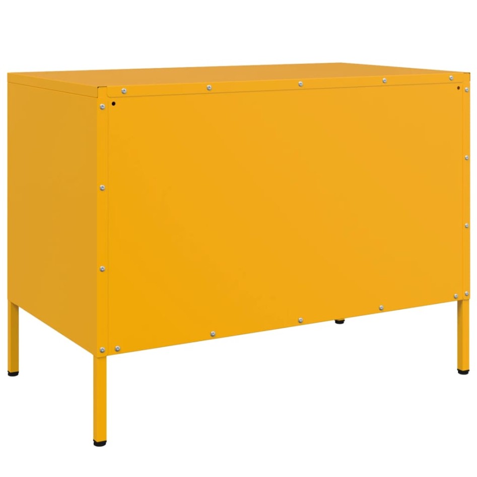 Mueble de TV de acero amarillo mostaza 68x39x50,5