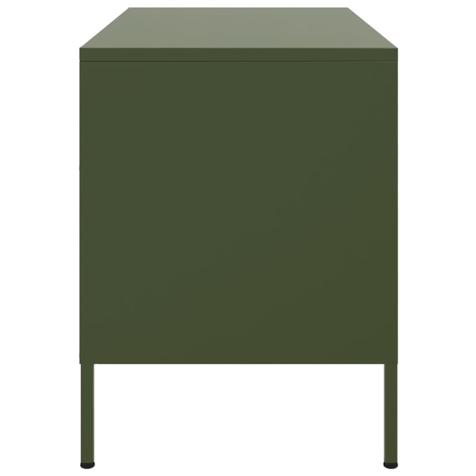 Mueble de TV de acero verde oliva 68x39x50,5