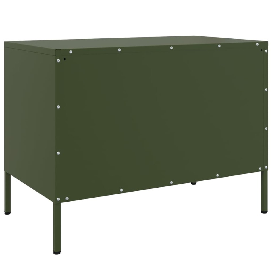 Mueble de TV de acero verde oliva 68x39x50,5