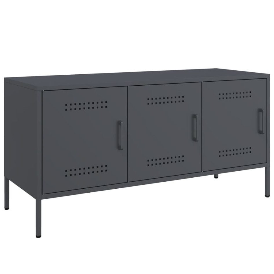 Mueble de TV de acero gris antracita 100,5x39x50,5