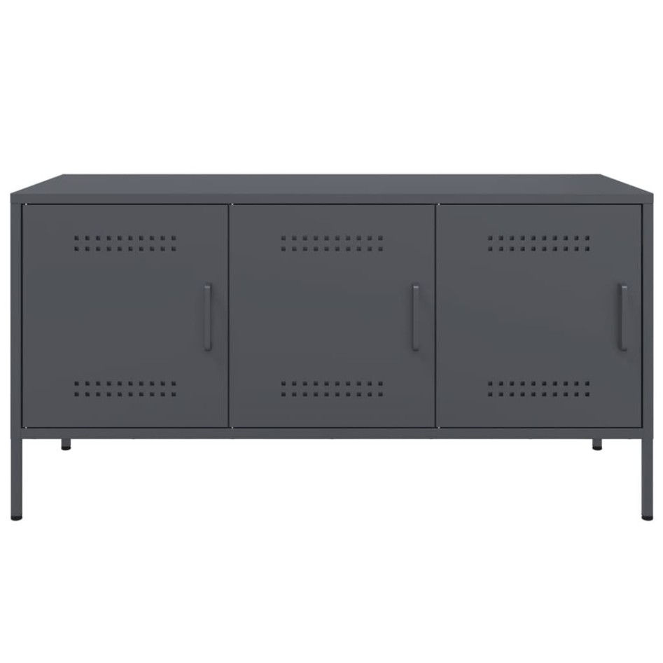 Mueble de TV de acero gris antracita 100,5x39x50,5