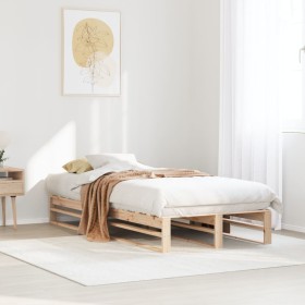 Estructura de cama sin colchón madera maciza de pino 100x200