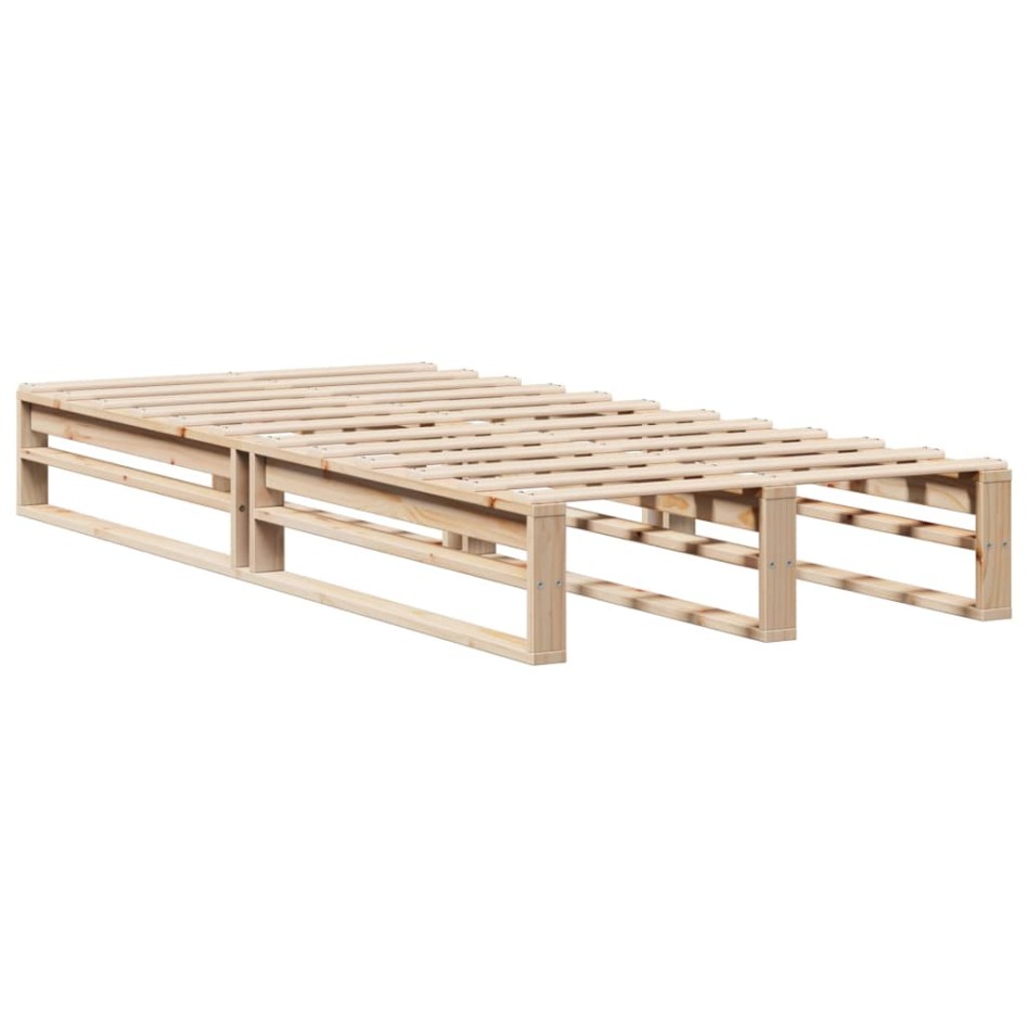 Estructura de cama sin colchón madera maciza de pino 100x200