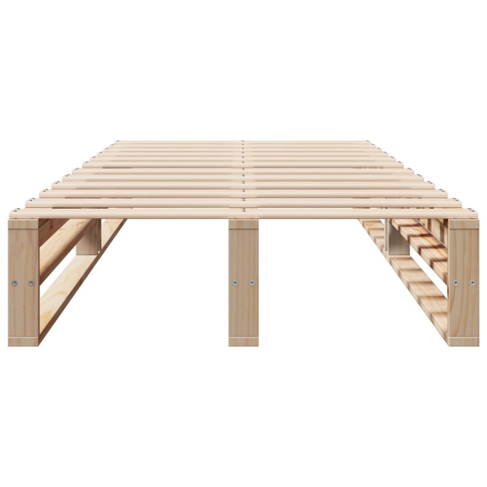 Estructura de cama sin colchón madera maciza de pino 100x200