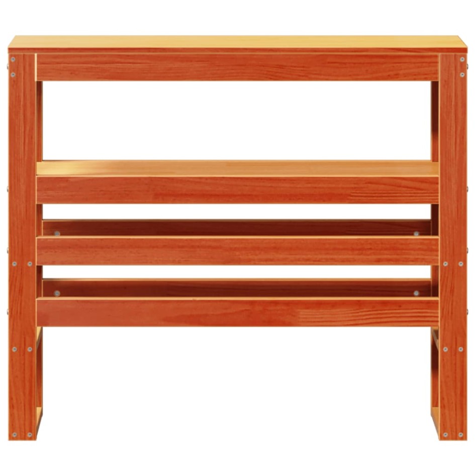 Cabecero de cama con estantes madera maciza pino marrón 100