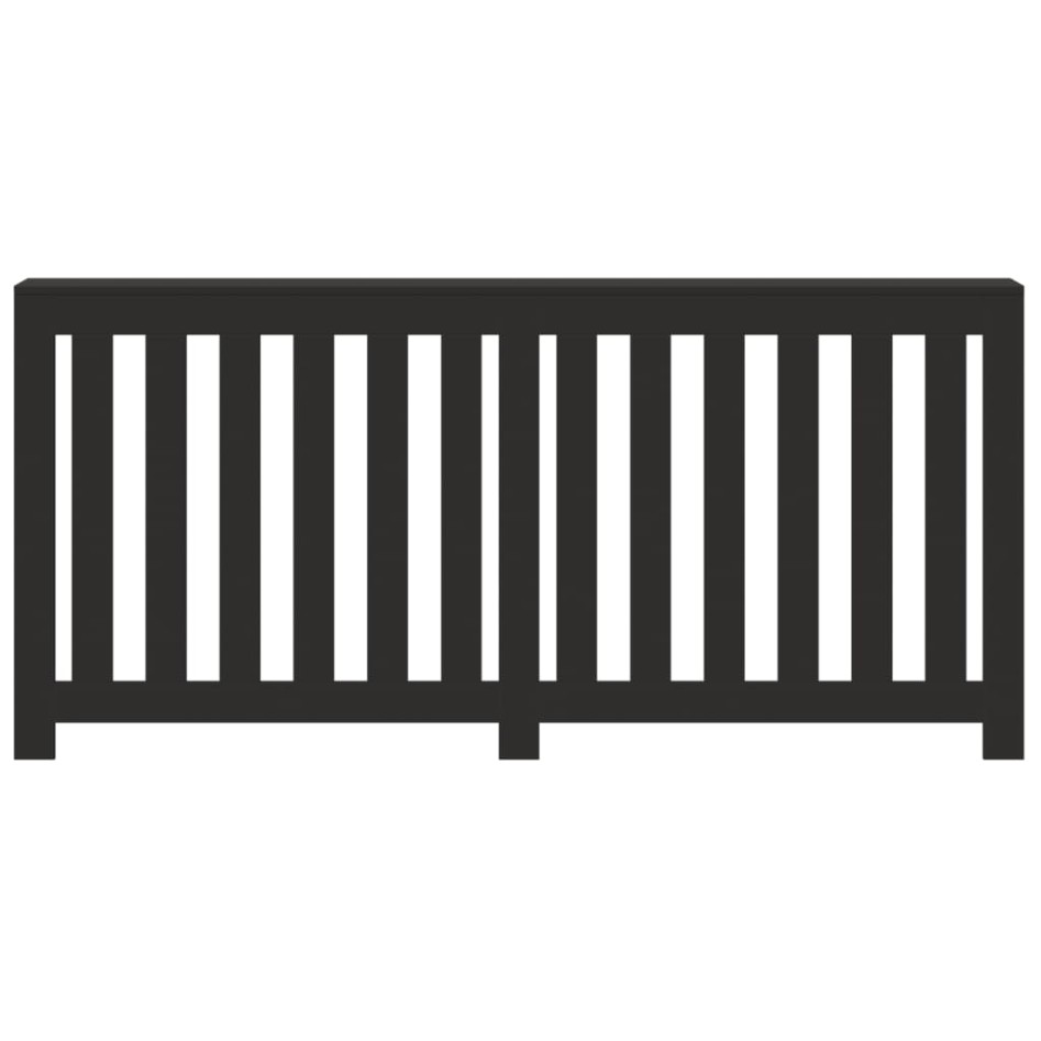 Cubierta de radiador madera de ingeniería negro 175x20x82