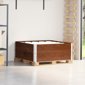 Collares de palets 2 uds madera maciza pino marrón 100x100