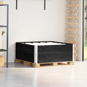 Collares de palets 2 uds madera maciza de pino negro 100x100