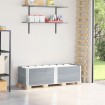 Collares de palets 2 uds madera maciza de pino gris 150x50 cm