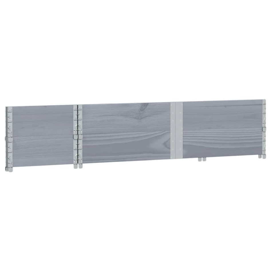 Collares de palets 2 uds madera maciza de pino gris 150x50