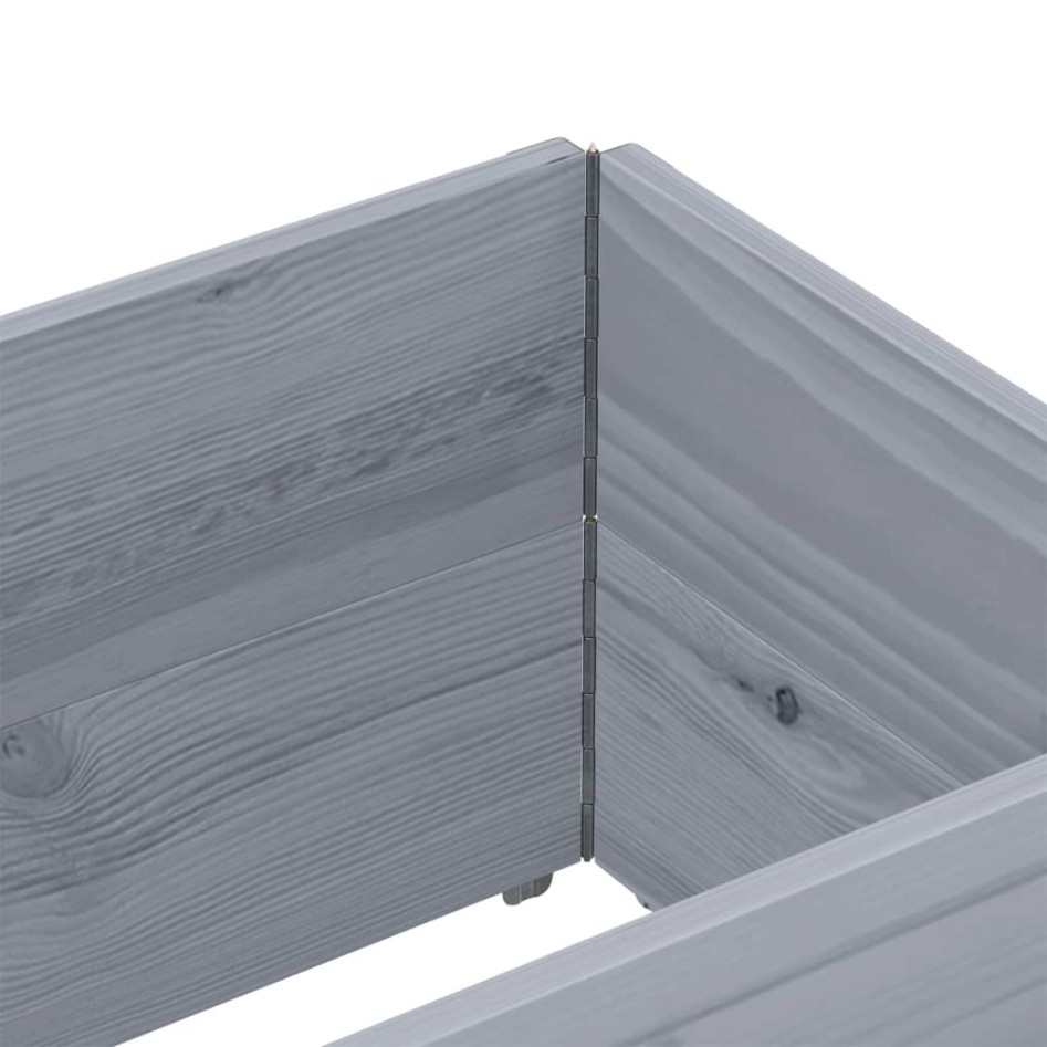 Collares de palets 2 uds madera maciza de pino gris 150x50