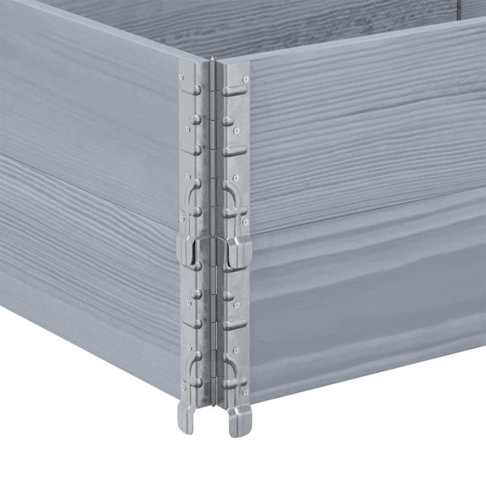 Collares de palets 2 uds madera maciza de pino gris 150x50