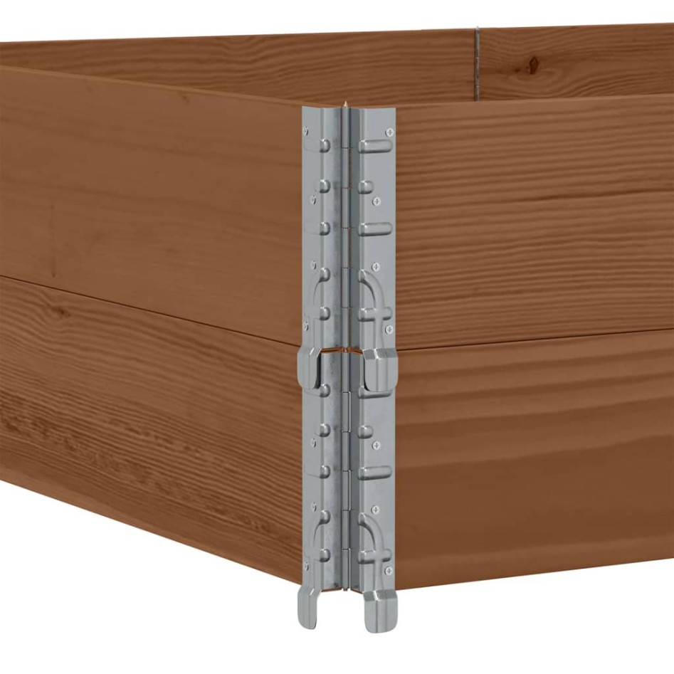 Collares de palets 2 uds madera maciza pino marrón 150x100