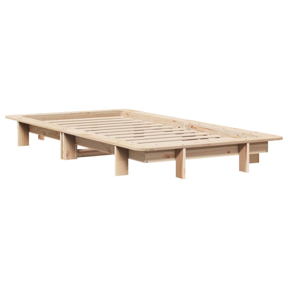 Estructura de cama sin colchón madera maciza de pino 90x200