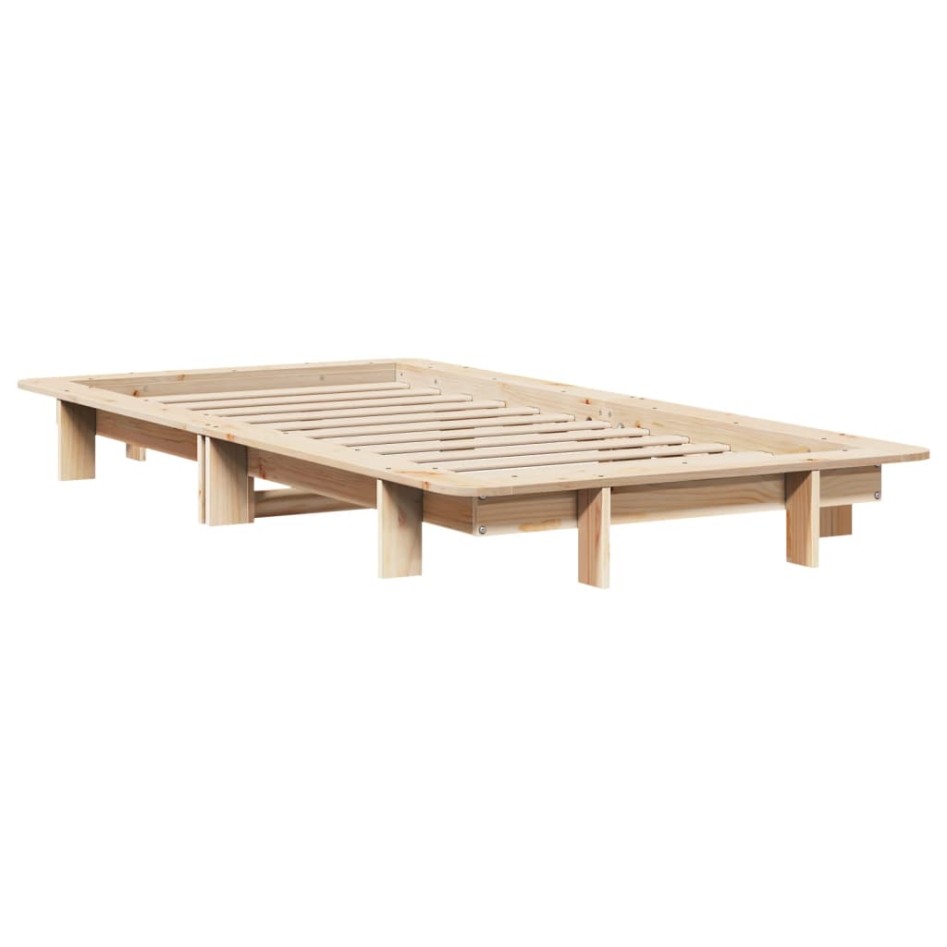 Estructura de cama sin colchón madera maciza de pino 90x200