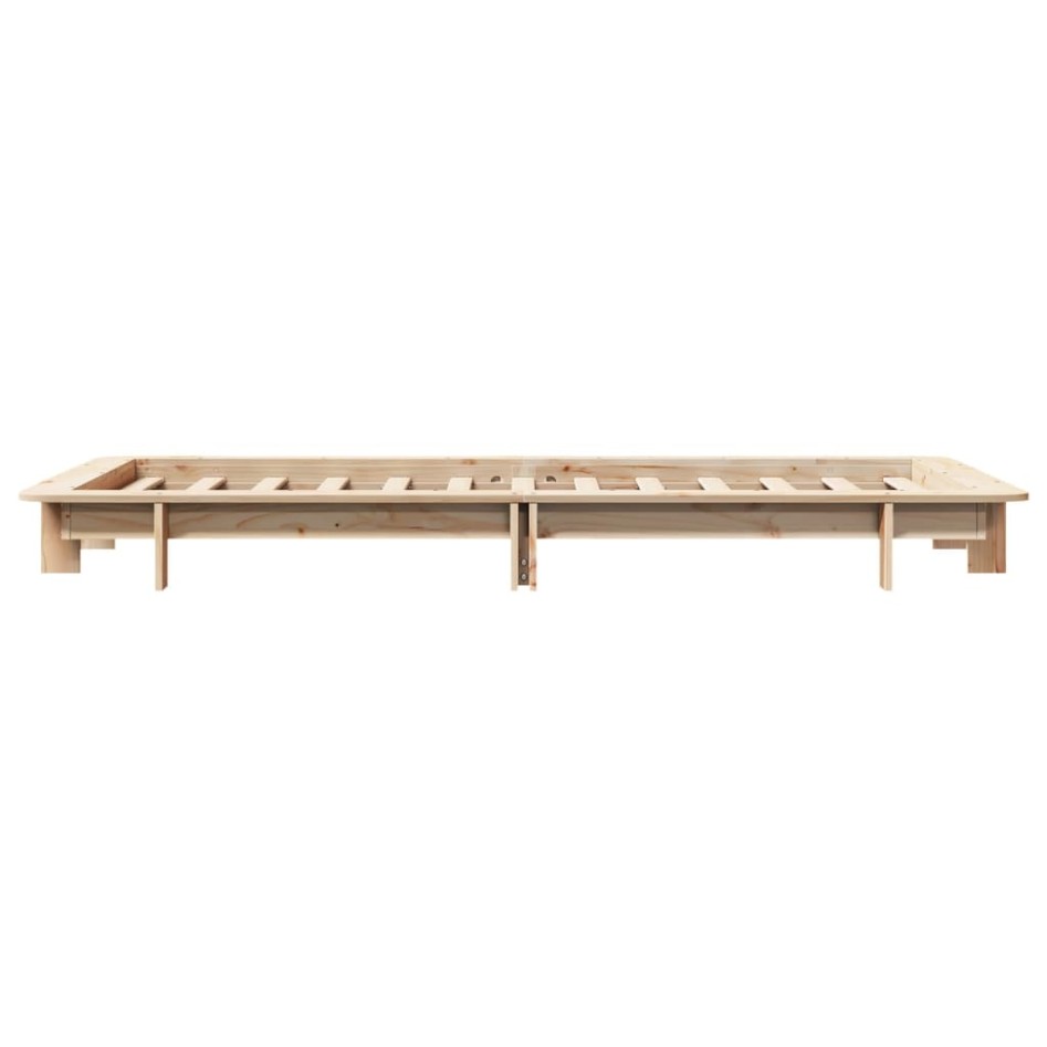 Estructura de cama sin colchón madera maciza de pino 90x190