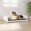 Cama para perros madera maciza de pino blanco 95,5x65,5x28 cm