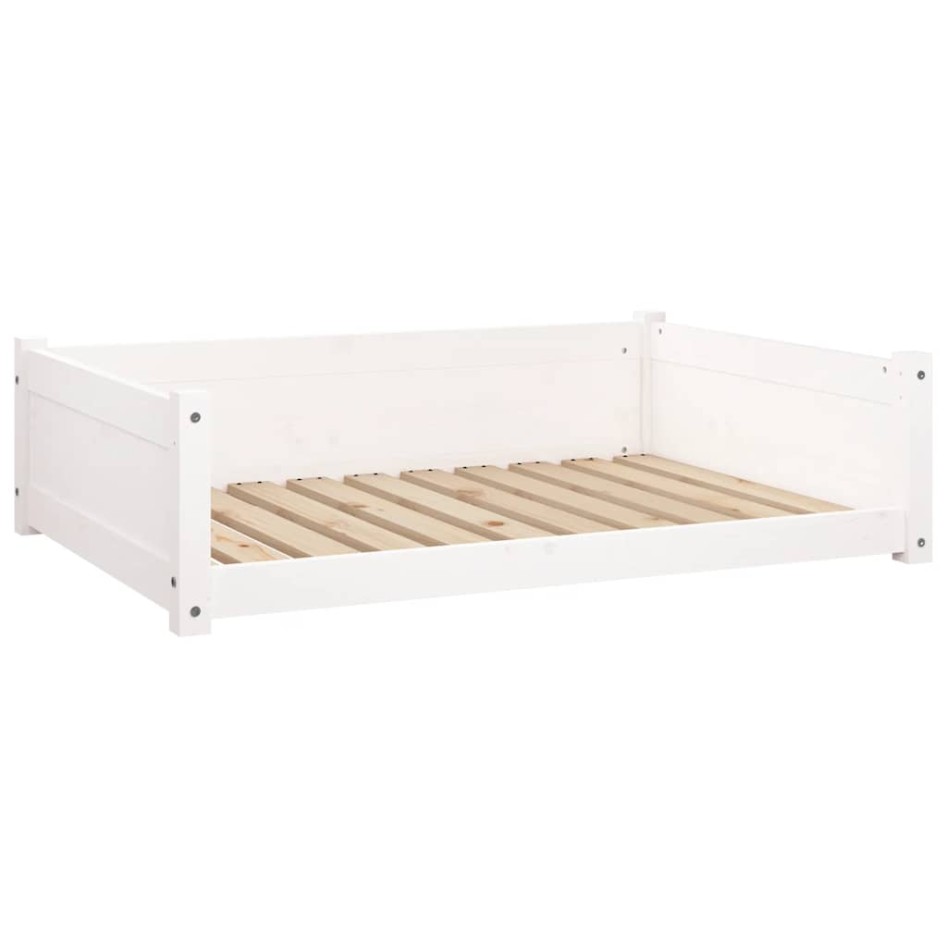 Cama para perros madera maciza de pino blanco 95,5x65,5x28