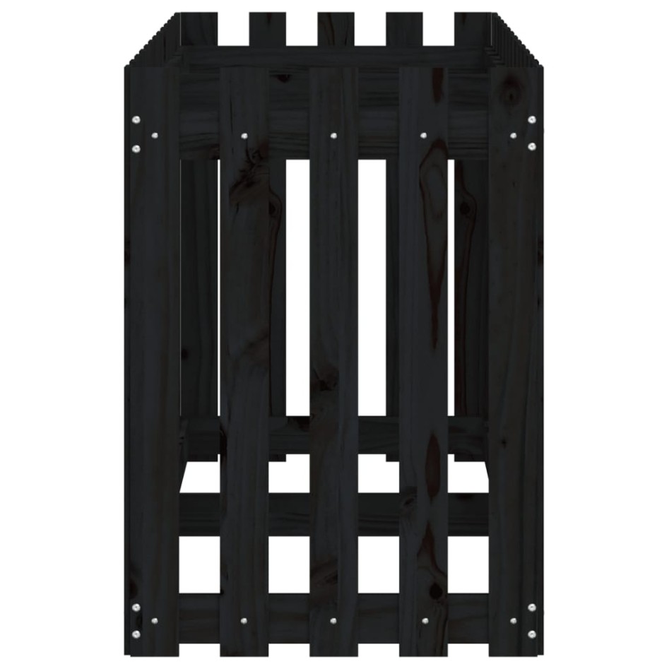 Arriate elevado jardín con valla madera pino negro