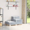 Arriate elevado de 3 niveles madera maciza pino gris 120x80 cm