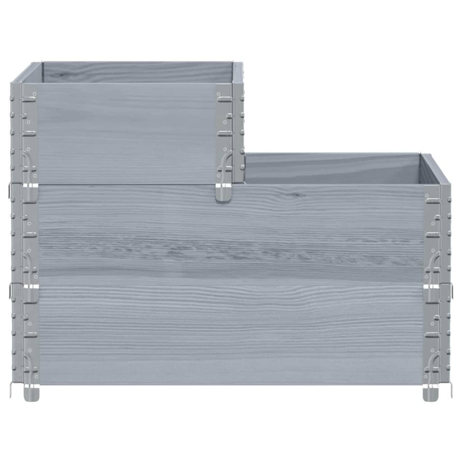 Arriate elevado de 3 niveles madera maciza pino gris 120x80