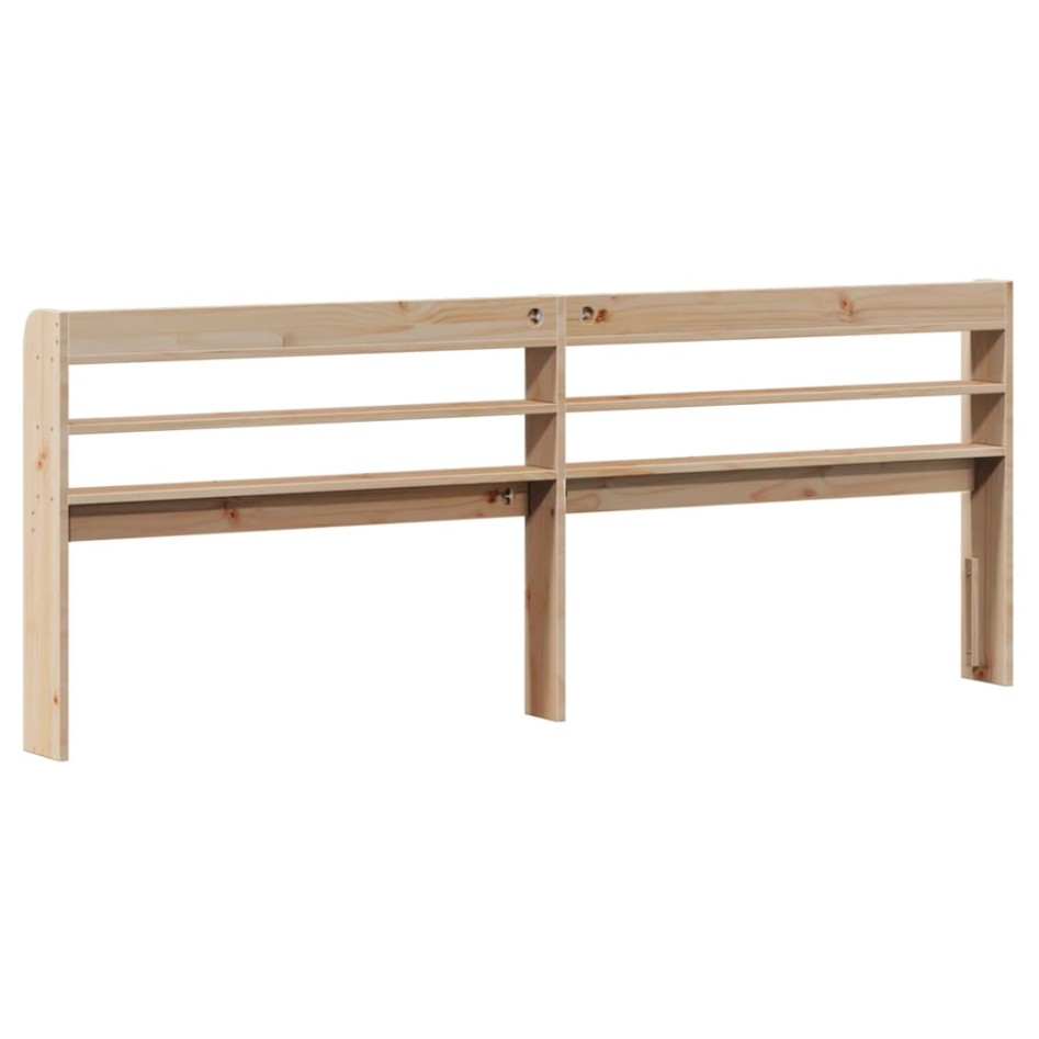 Cabecero de cama con estantes madera maciza de pino 200