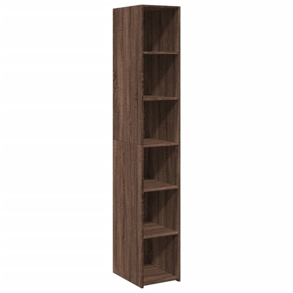 Aparador alto madera de ingeniería marrón roble 30x41x185