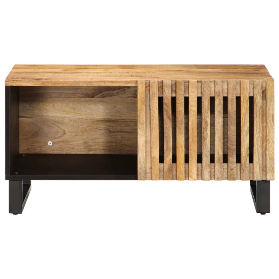 Mesa de centro de madera maciza de mango rugosa 80x51x40