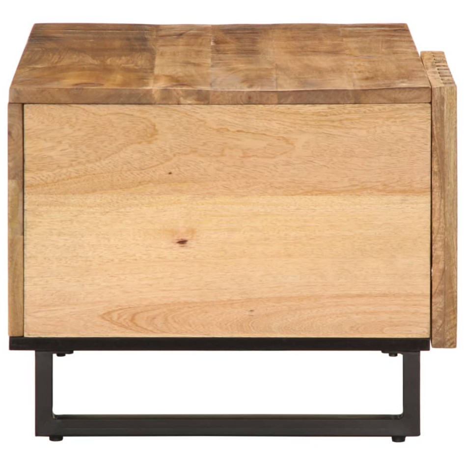 Mesa de centro de madera maciza de mango rugosa 80x51x40