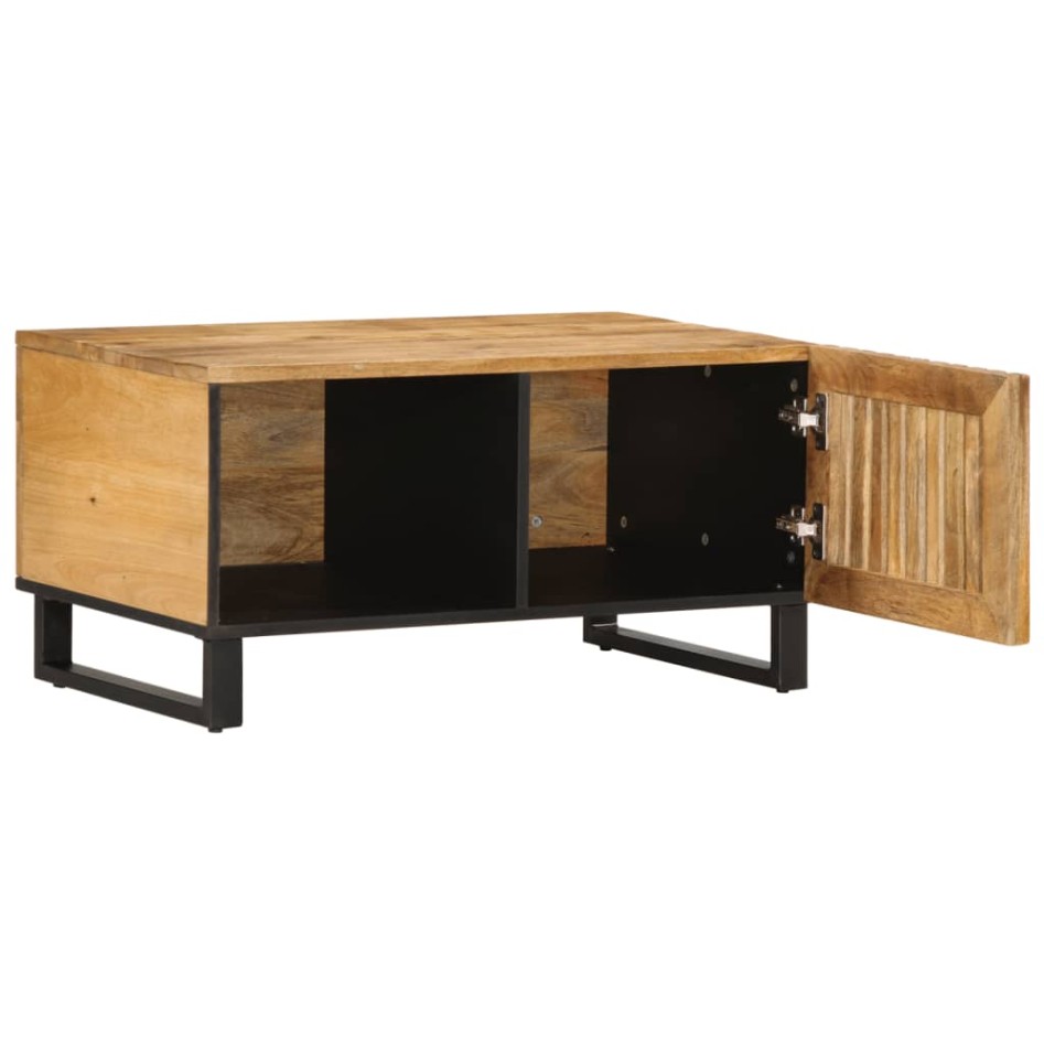 Mesa de centro de madera maciza de mango rugosa 80x51x40
