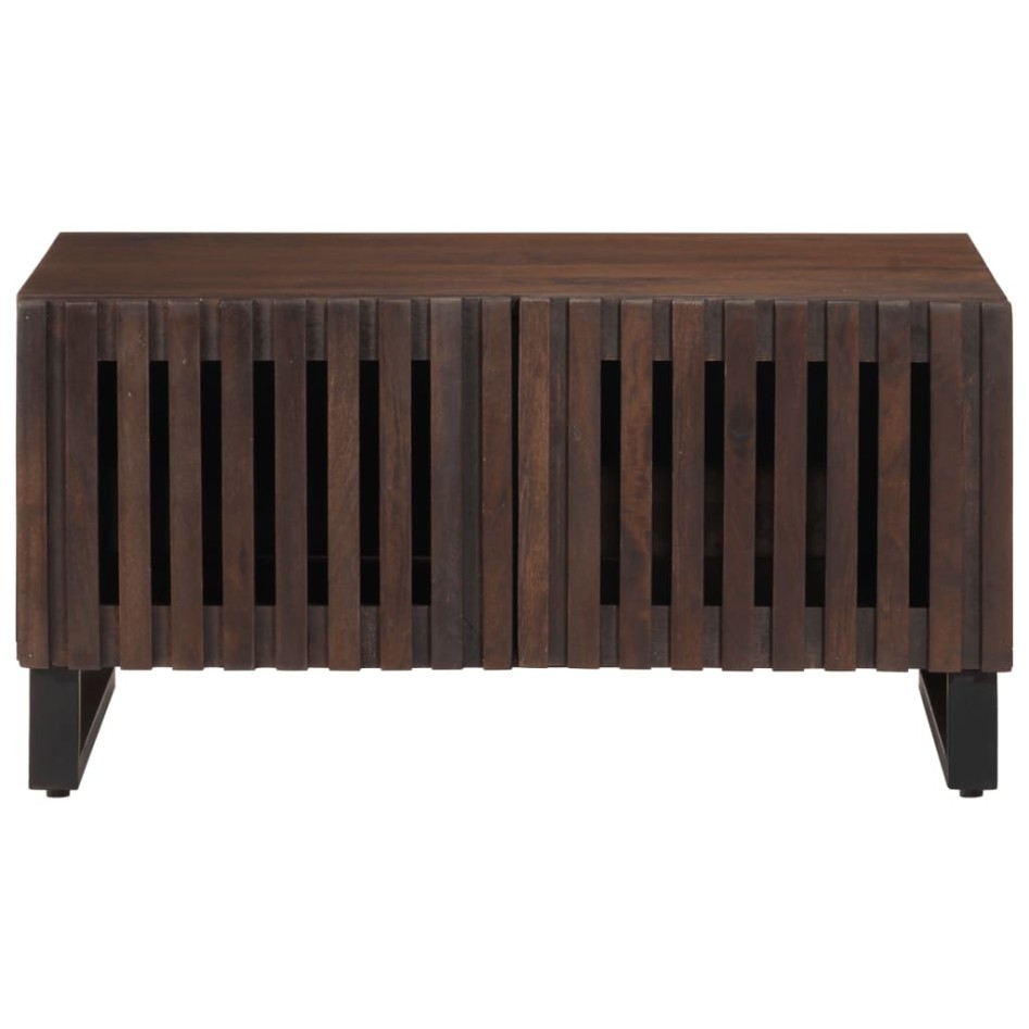 Mesa de centro madera maciza mango marrón 80x51x40