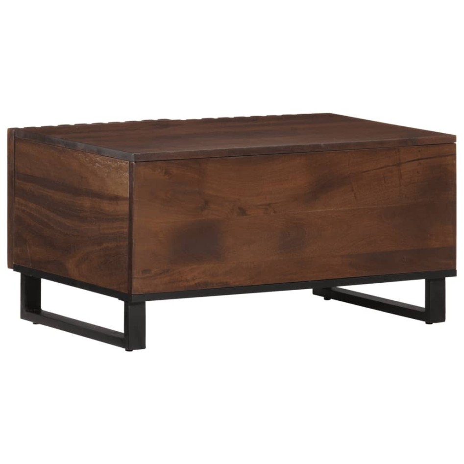 Mesa de centro madera maciza mango marrón 80x51x40