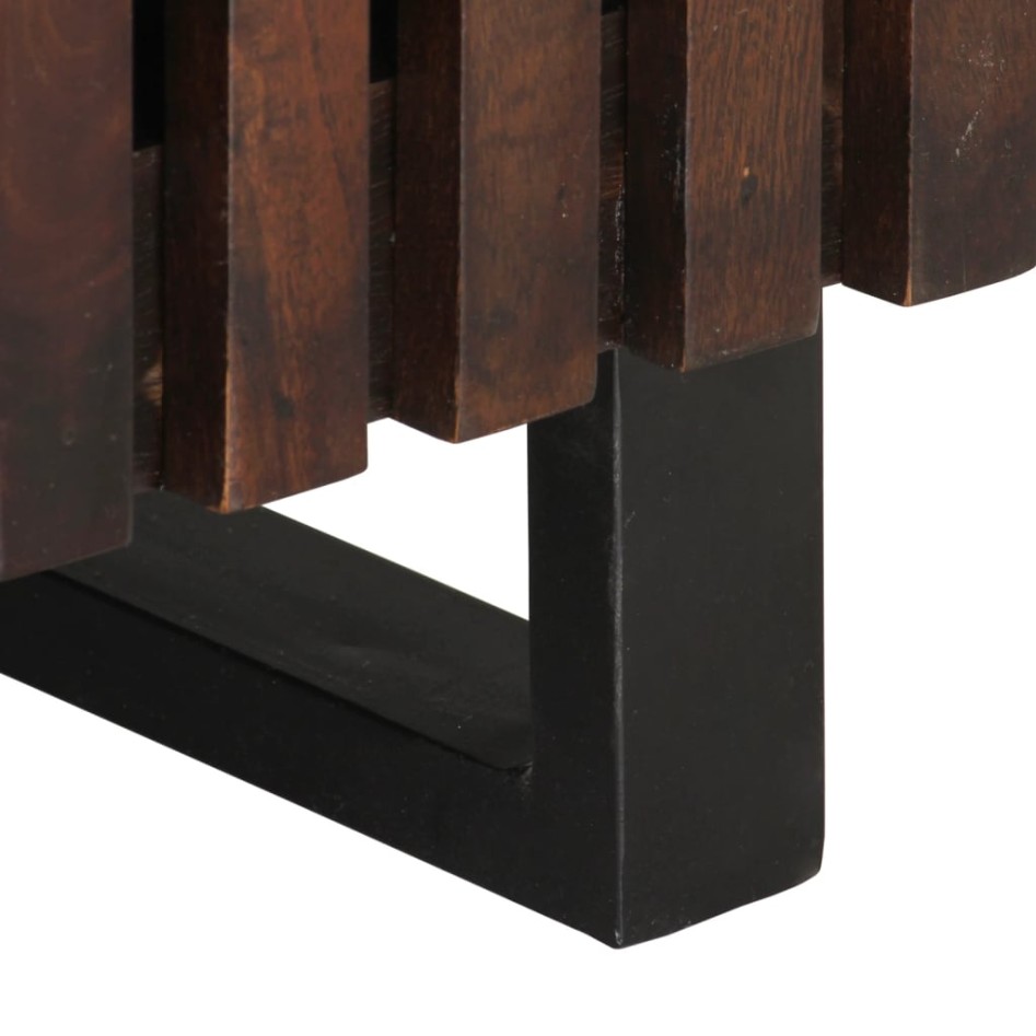 Mesa de centro madera maciza mango marrón 80x51x40