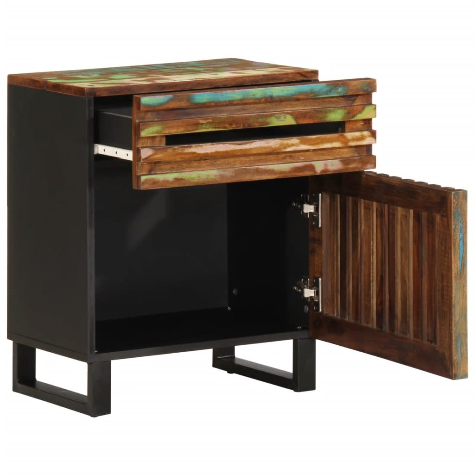 Mesita de noche madera maciza de acacia 50x34x60