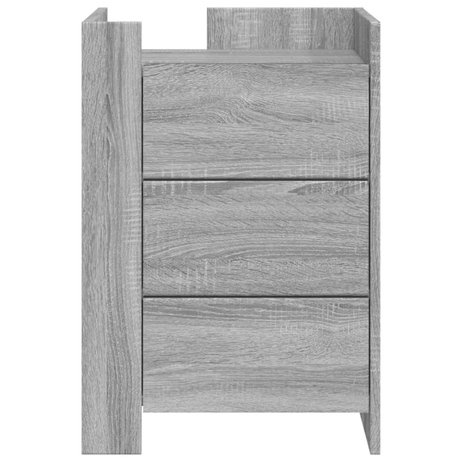 Mesita de noche madera de ingeniería gris Sonoma 45x50x65