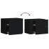 Mesitas de noche de pared 2 unidades negra 45x30x35
