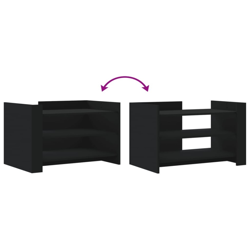 Mesa de centro madera de ingeniería negra 80x50x50