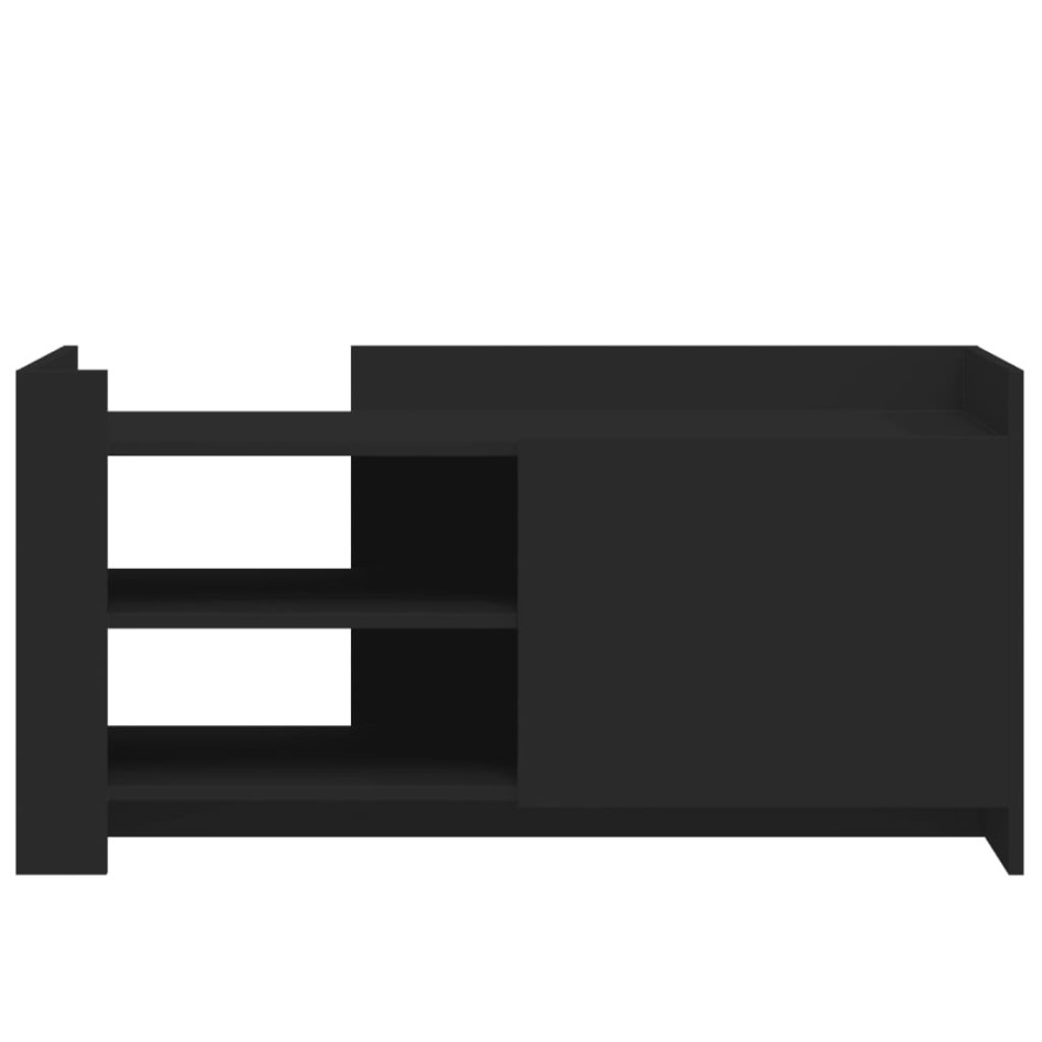 Mesa de centro de madera de ingeniería negra 100x50x50