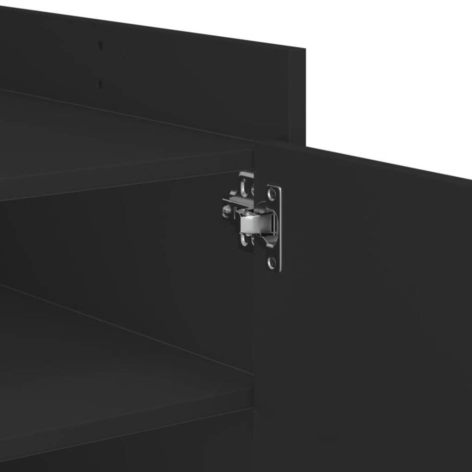 Mesa de centro de madera de ingeniería negra 100x50x50