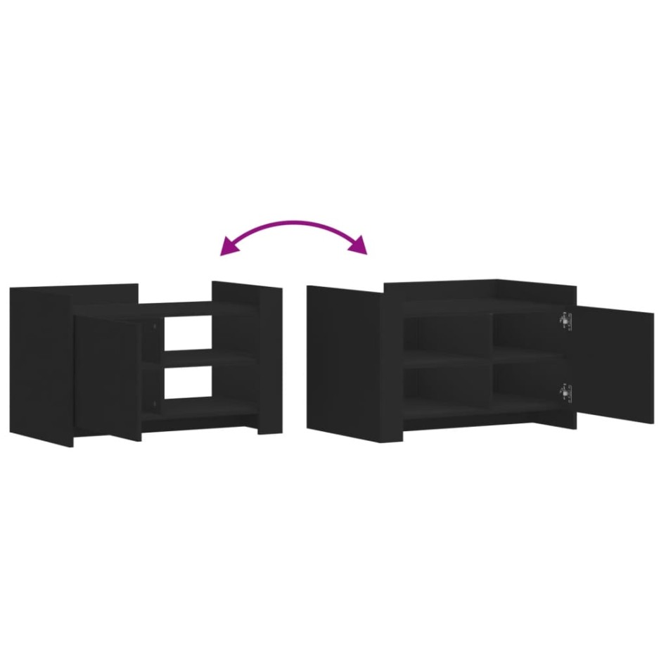 Mesa de centro madera de ingeniería negra 80x50x50