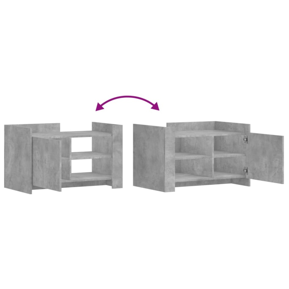Mesa de centro madera de ingeniería gris hormigón 80x50x50