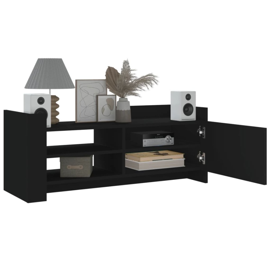 Mueble para TV madera contrachapada negra 100x35x40