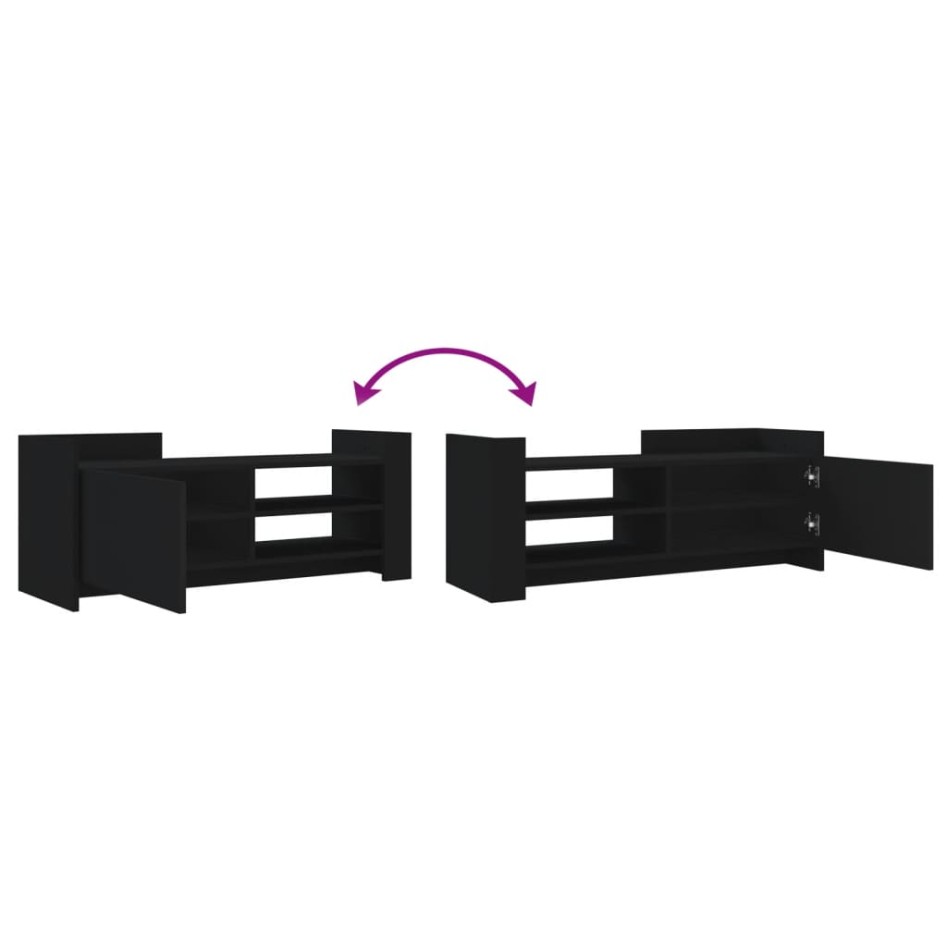 Mueble para TV madera contrachapada negra 100x35x40