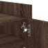 Mueble TV madera contrachapada color marrón roble 100x35x40