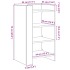 Aparador de madera de ingeniería negro 45x35x75