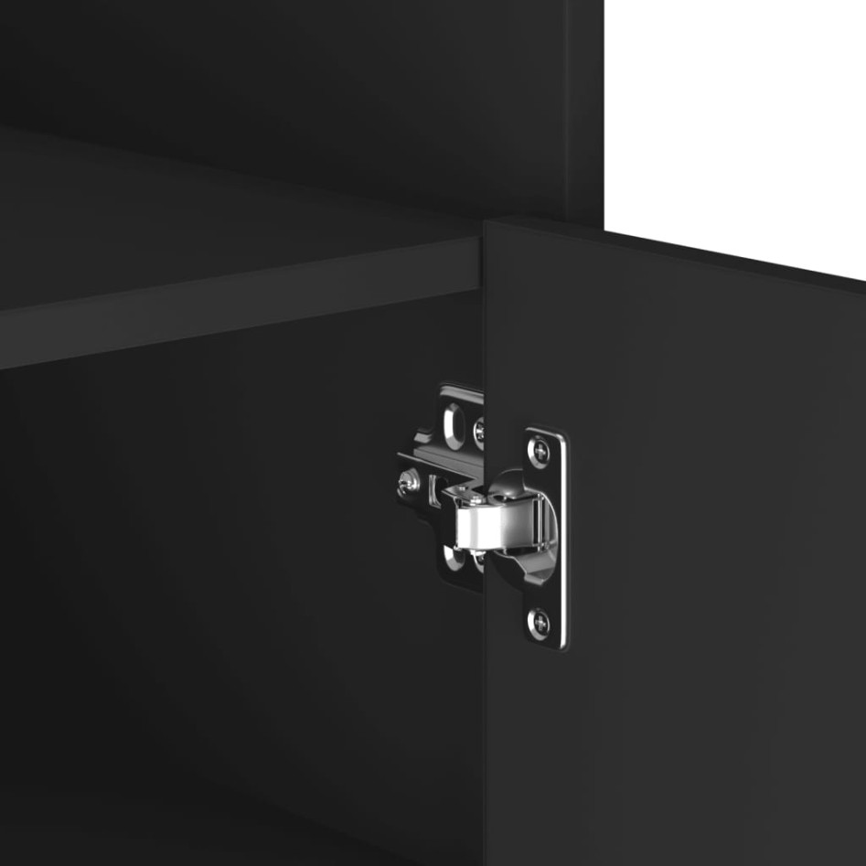 Aparador de madera de ingeniería negro 45x35x75