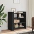 Aparador de madera de ingeniería negro 73,5x35x75