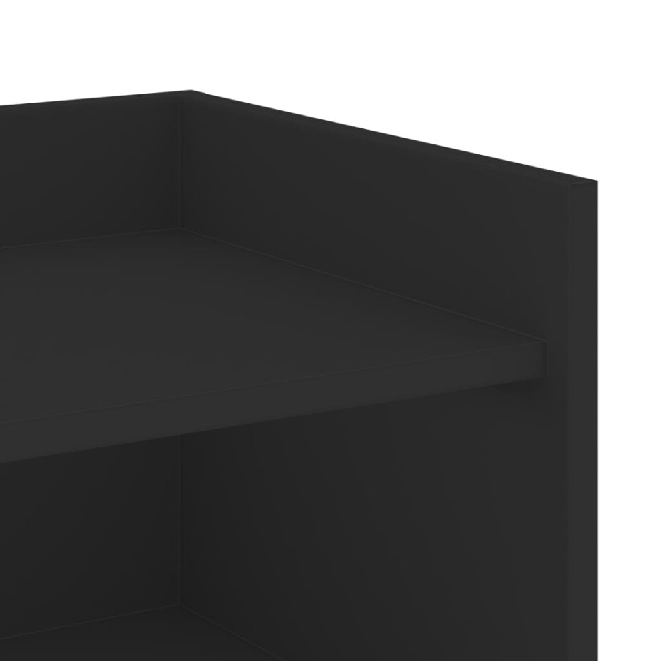 Aparador de madera de ingeniería negro 73,5x35x75