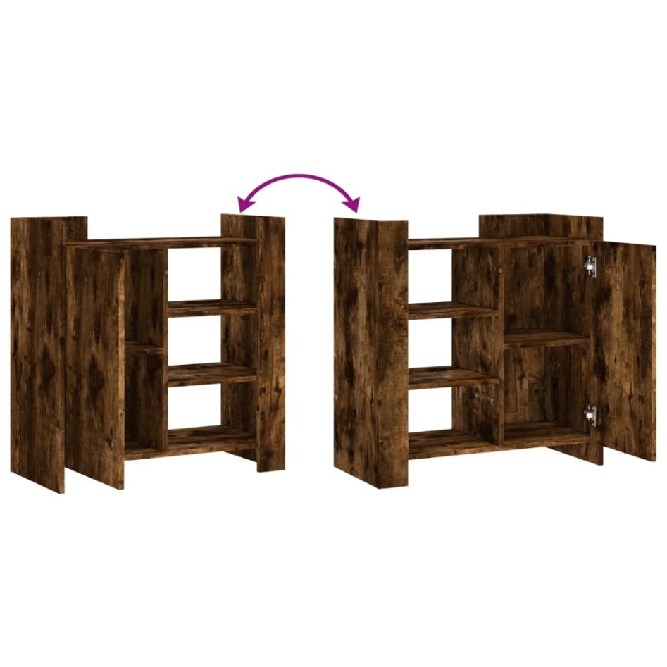 Aparador de madera de ingeniería roble ahumado 73,5x35x75