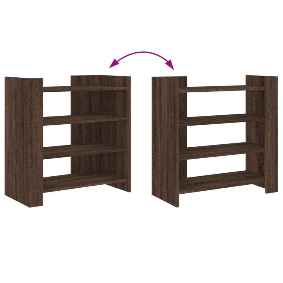 Aparador de madera de ingeniería marrón roble 73,5x35x75